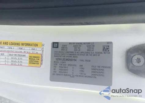 2017 GMC Sierra 1500 from USA, damaged, VIN 1GTN1LEC4HZ902164